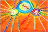 A collection of colorful pencils arranged in a radial pattern around a central graphic. Produktbild-Vorschau