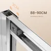 A close-up view of a shower enclosure's sliding mechanism, highlighting adjustable features. Anteprima dell’immagine prodotto