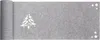 A rolled-up grey felt table runner with a white Christmas tree design on one end and white stars on the other. Produktbild-Vorschau