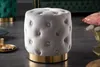 Eleganter Hocker MODERN BAROCK 37cm edel-grau gold Samt Produktbild-Vorschau 2