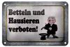 Blechschild Hinweis 18x12cm betteln Hausieren verboten Produktbild-Vorschau 1