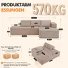 COMHOMA Ecksofa mit Schlaffunktion, 228cm Corduroy Produktbild-Vorschau 8