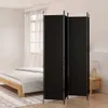 Möbel 4-tlg. Paravent Schwarz 200x220 cm Stoff - Paravents Produktbild-Vorschau 1