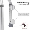 Close-up view of a height-adjustable shower stool with callouts highlighting features. Produktbild-Vorschau