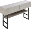 A console table with a concrete look and two drawers, shown from a slightly elevated angle against a white background. Anteprima dell’immagine prodotto