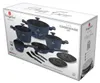 A product box for a cookware set, showing an illustration of the cookware inside. Anteprima dell’immagine prodotto