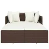 vidaXL Sonnenliege mit Kissen Braun 182x118x63 cm Poly Produktbild-Vorschau 4