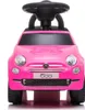Front view of a pink Fiat 500 ride-on toy car. Produktbild-Vorschau