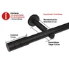 Diagram showing measurements of a curtain rod. Produktbild-Vorschau