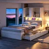 Flieks Jugendbett 90x200cm mit Led und Steckdose, Holzbett Produktbild-Vorschau 4