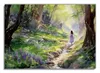 Wallario selbstklebendes Poster - Wanderung im Morgenlicht, Produktbild-Vorschau 1