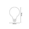 A line drawing of a light bulb with dimensions indicated. Produktbild-Vorschau