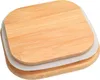 A stack of three square-shaped containers with rounded corners, made of bamboo and white material, are shown against a white background. Produktbild-Vorschau
