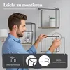 Wandregal Metall/Bambus 3er Set | Schwarz/Holz | Produktbild-Vorschau 6