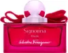 A perfume bottle with a red liquid and a red ribbon bow. Anteprima dell’immagine prodotto