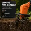 2-in-1 Akku-Bodenfräse, 100mm, elektrische Gartenfräse Mit Produktbild-Vorschau 2