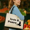 Huuraa Jutetasche Love & Peace 21 Liter Black Jute und Produktbild-Vorschau 2