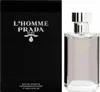 A product shot of Prada L'Homme Eau de Toilette for men, featuring the product box and the perfume bottle. Náhľad obrázku produktu