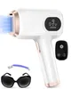 An IPL hair removal device with accessories, including sunglasses and a razor, set against a white background. Produktbild-Vorschau