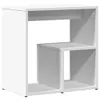 A white side table with a unique stepped design, shown against a white background. Produktbild-Vorschau