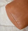 Quadratischer Echtleder Pouf – Karamell - Handgefertigt - Produktbild-Vorschau 4