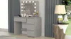 Schminktisch Mit Spiegel Mit Beleuchtung 12X Led Grau Produktbild-Vorschau 5