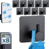 Vilde | Set di ganci autoadesivi - Nero - 8 pezzi - Ganci Anteprima dell’immagine prodotto 2