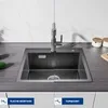 CECIPA MAX Granit-Küchenspüle Schwarz 50×45cm, eckige Produktbild-Vorschau 11