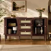 Mueble aparador Merax de 140 cm, armario de ratán con 3 Vista previa de la imagen del producto 4