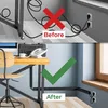 A split image showing a messy cable situation before and a tidy cable management solution after. Náhľad obrázku produktu