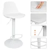 A white bar stool with a detailed view of its features. Produktbild-Vorschau