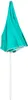 A closed teal beach umbrella with a white pole against a white background. Anteprima dell’immagine prodotto