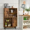 Libreria in legno COSTWAY HW67563CF, con 2 ante e 4 ripiani Anteprima dell’immagine prodotto 1