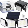 A product shot of a solar-powered LED lamp with its packaging and accessories. Anteprima dell’immagine prodotto