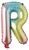 Folienballon Buchstabe R, regenbogen bunt, ca. 40 cm, für Produktbild-Vorschau 1