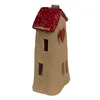 Clayre & Eef Dekorationsfigur Haus 10x7x19 cm Braun Rot Produktbild-Vorschau 3