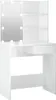 Tavolino da toilette con LED bianco lucido 74,5x40x141 cm Anteprima dell’immagine prodotto 1