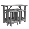Barset Promadino 4 -Sitzer, Tisch, 4 Hocker Holz grau Produktbild-Vorschau 3