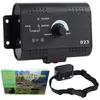 A product shot of an electronic pet fencing system, including the transmitter, collar, and packaging. Produktbild-Vorschau