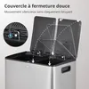 Poubelle Vidacharmy en inox avec 2 compartiments de 30L Voir les images du produit 6