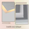 A collage of two close-up images showing details of a mirror, with text overlays describing features. Produktbild-Vorschau