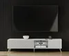 AX LIVING Buffet TV Delvine 175 cm Blanc - avec pieds dorés Voir les images du produit 1