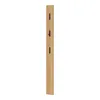 A narrow wooden panel with three black fixtures, one of which is a hook. Produktbild-Vorschau