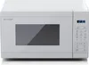 A white Sharp microwave oven is shown from the front. Produktbild-Vorschau