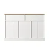 A white sideboard with a wood-effect top, shown against a white background. Voir les images du produit