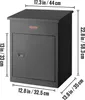VEVOR Paketbriefkasten 44x35x58,3cm Paketbox Stahl Produktbild-Vorschau 8