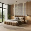 Polsterbett 160x200 cm - Bouclé Stoff - Braun - mit Produktbild-Vorschau 5