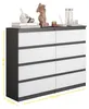 Commode gris anthracite / blanc mat à 8 tiroirs – Buffet Voir les images du produit 2
