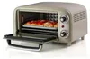 A retro-style toaster oven with its door open, showing a pizza inside. Náhled obrázku produktu