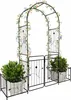 Relaxdays rozenboog van metaal, ronde boog met poort en 2 Productafbeelding-voorbeeld 1